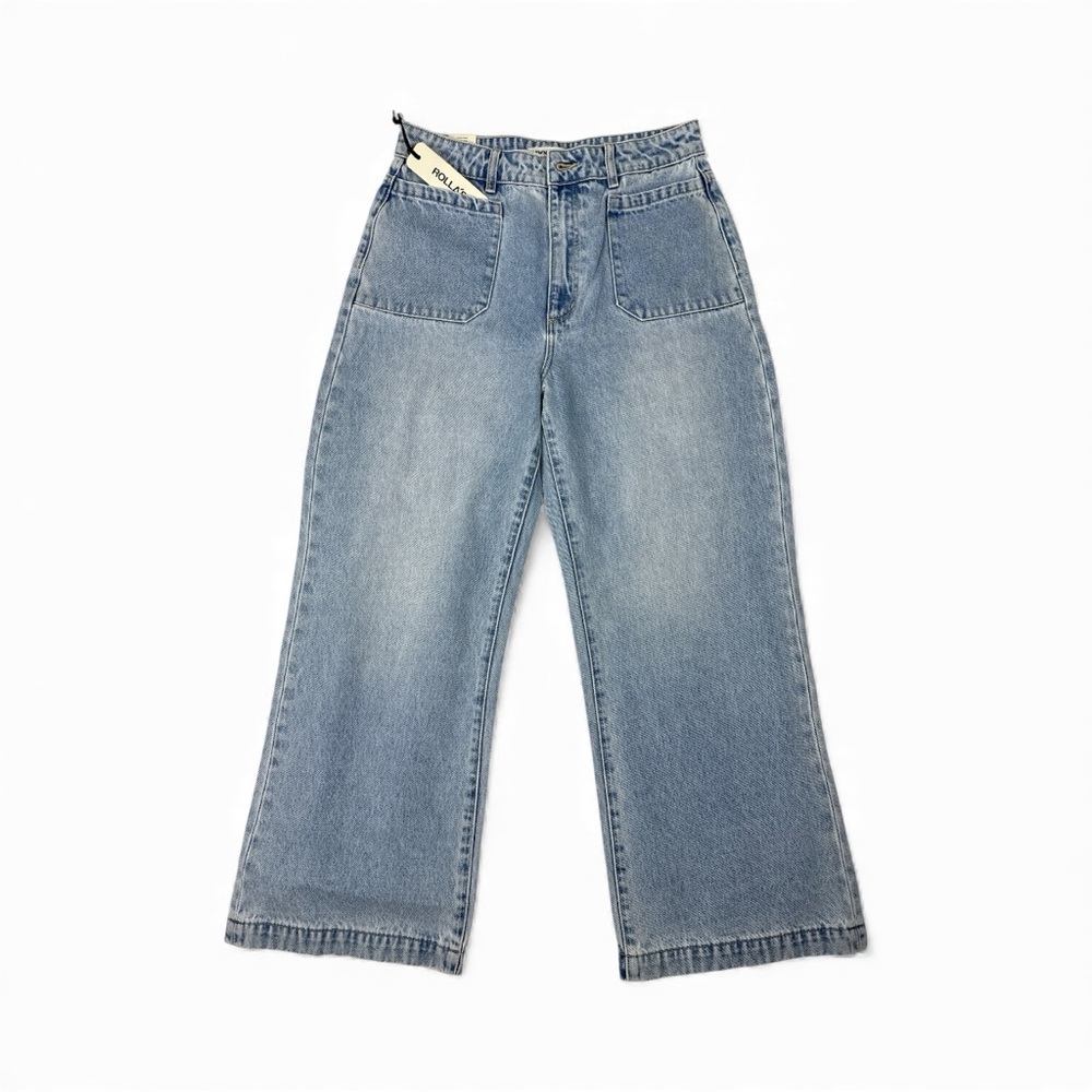 NEW Rollas High Rise Sailor Cropped Wide Leg Jeans Women’s Size 31x27